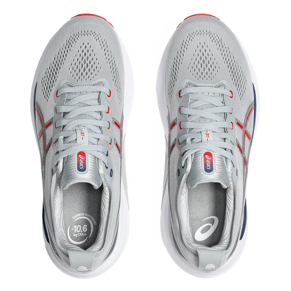 Asics Gel Kayano 31 - Piedmont Grey - Fiery Red - Image 3