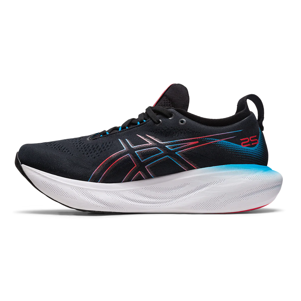 Asics Gel Nimbus 25 - Black - Electric Red - Image 2