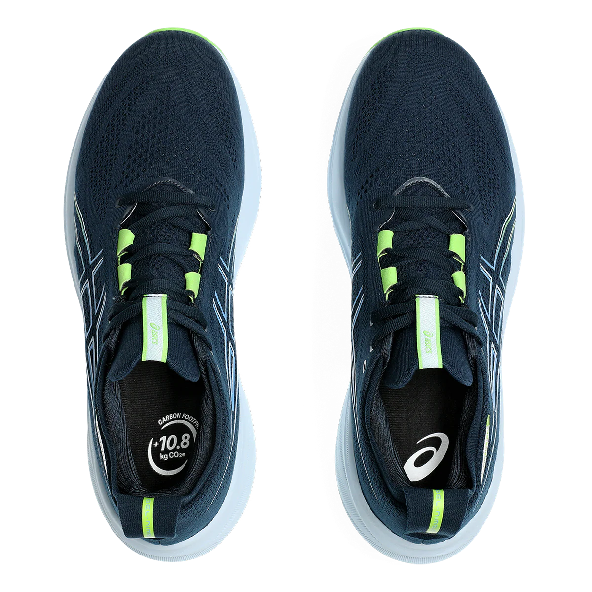 Asics Gel Nimbus 26 - French Blue - Electric Lime - Image 3