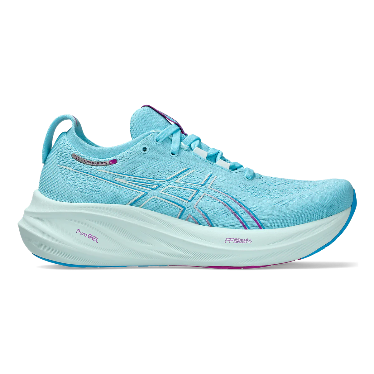Asics Gel Nimbus 26 - Bright Cyan - Bold Magenta