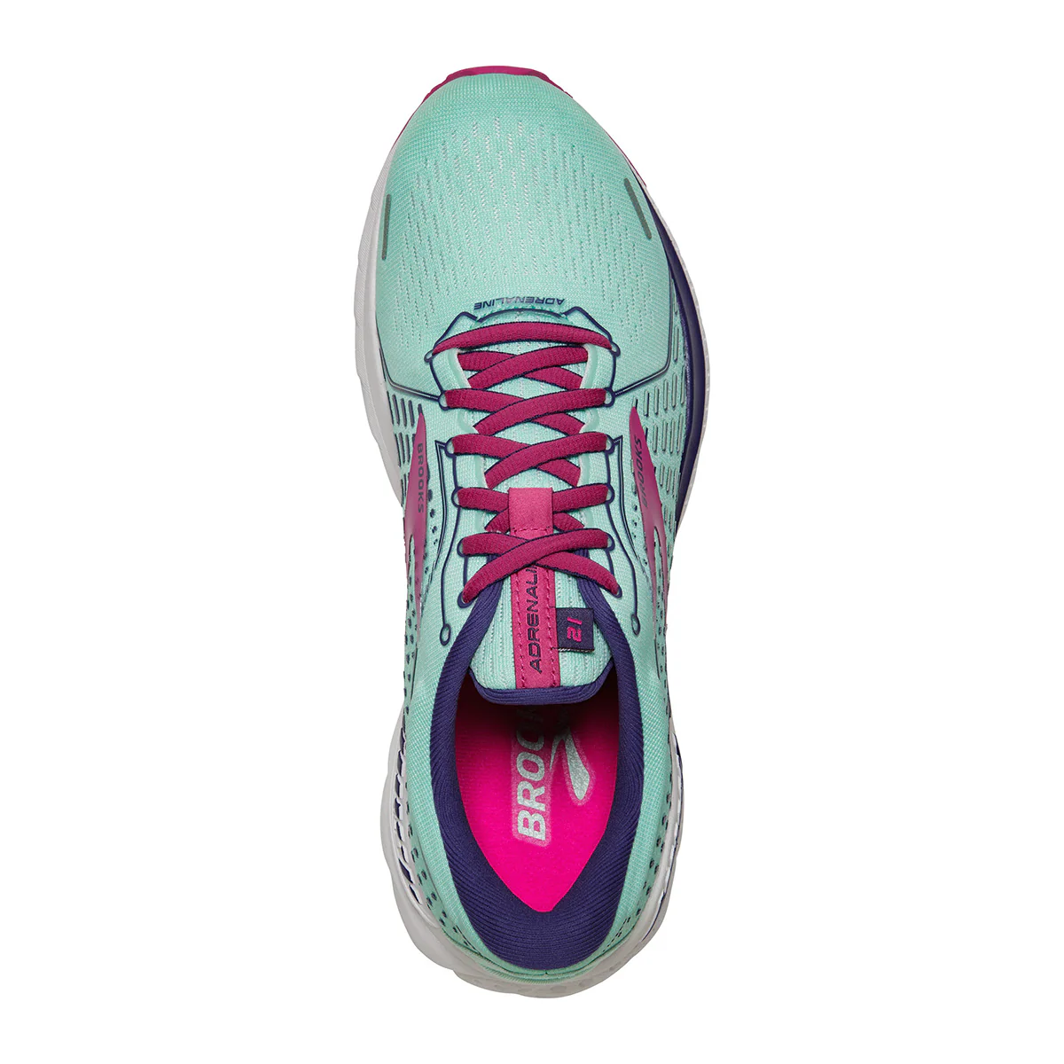 Brooks Adrenaline GTS 21 - Yucca - Navy Blue - Fuchsia - Image 3