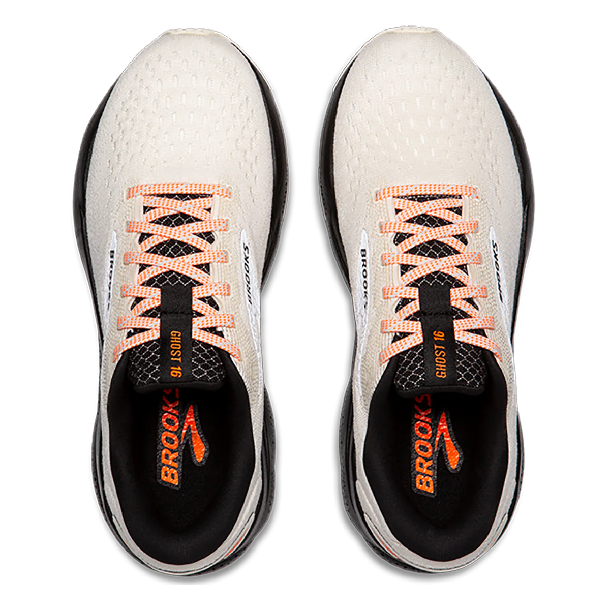 Brooks Ghost 16 - Ecru - Orange - Black - Image 3