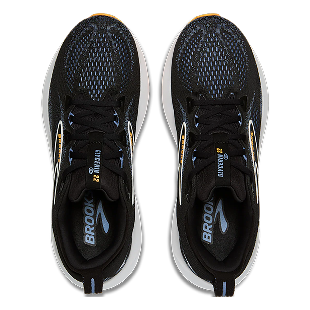 Brooks Glycerin 22 Black - Country Blue - Orange Pop - Image 3