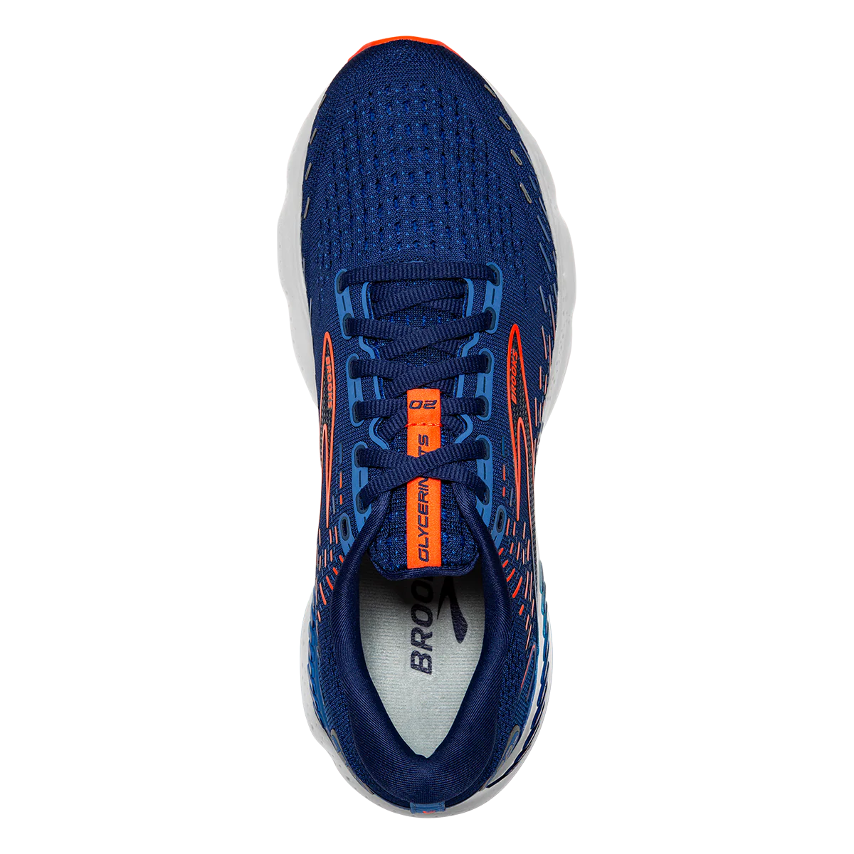 Brooks Glycerin GTS 20 - Blue Depths - Palace Blue - Orange - Image 3