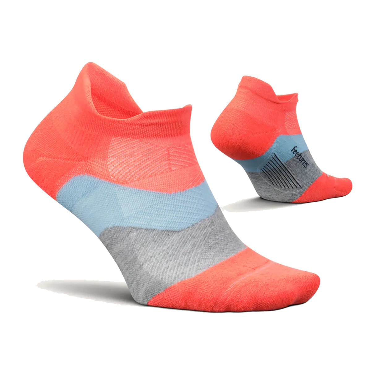 Feetures Elite Max Cushion No Show Tab - Climb Coral - Image 2