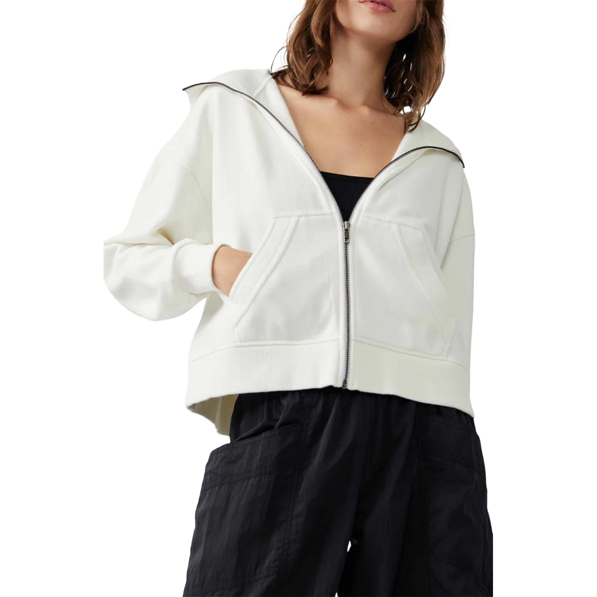 Free People Wild At Heart Zip Up Cropped Jacket - Image 4