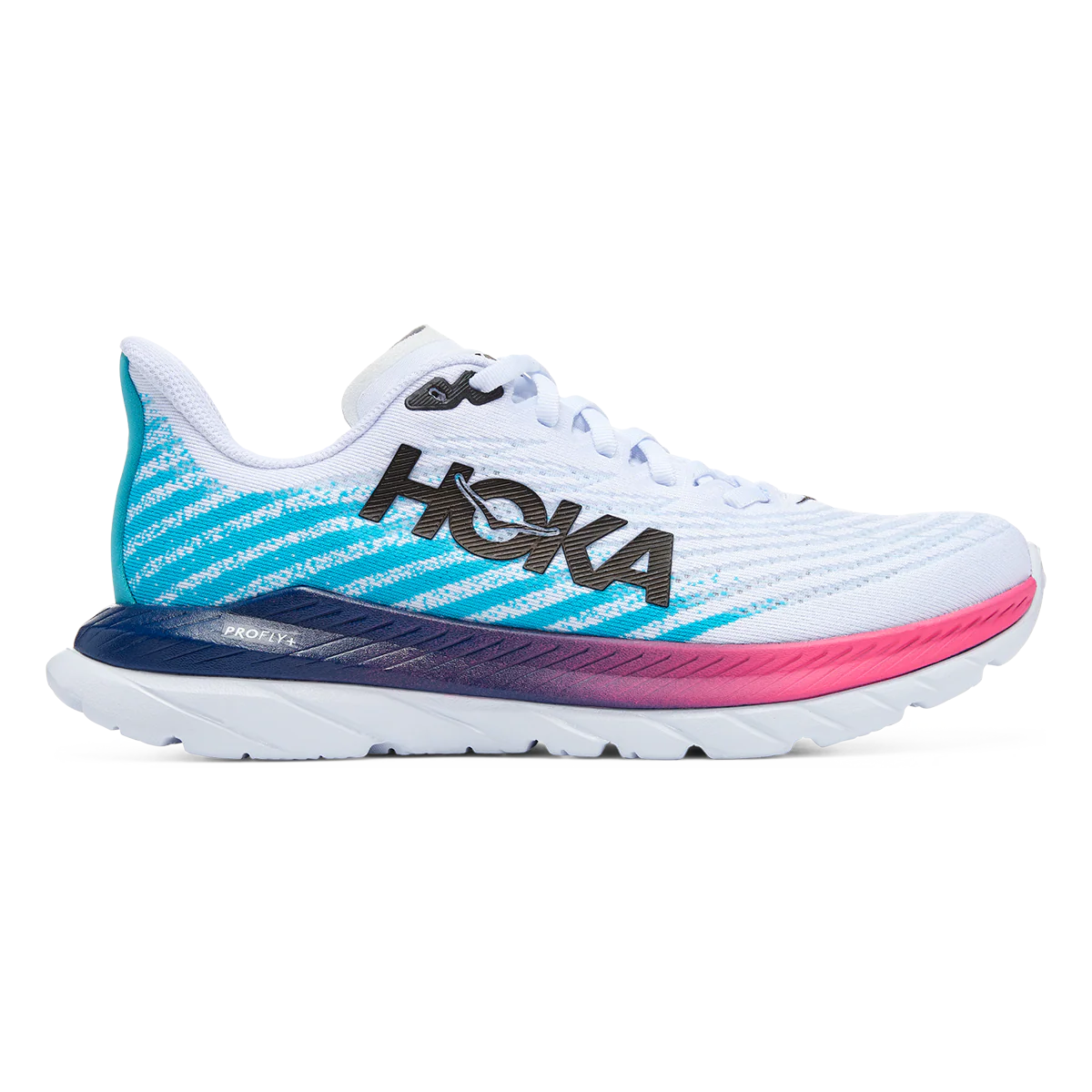 Hoka Mach 5 - White - Scuba Blue