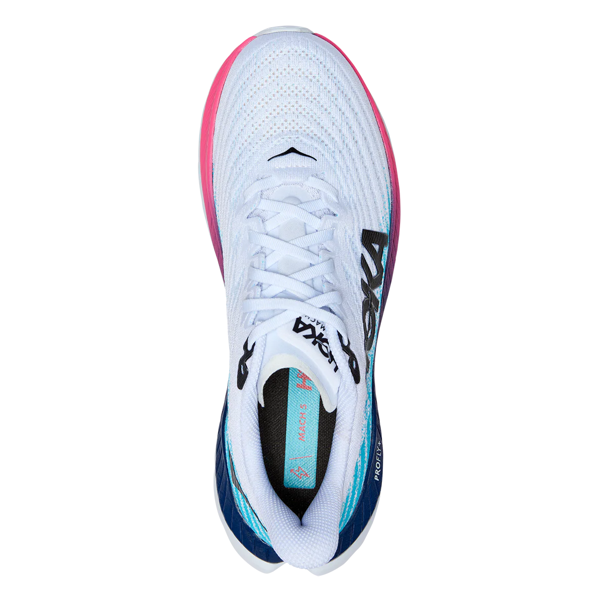 Hoka Mach 5 - White - Scuba Blue - Image 2