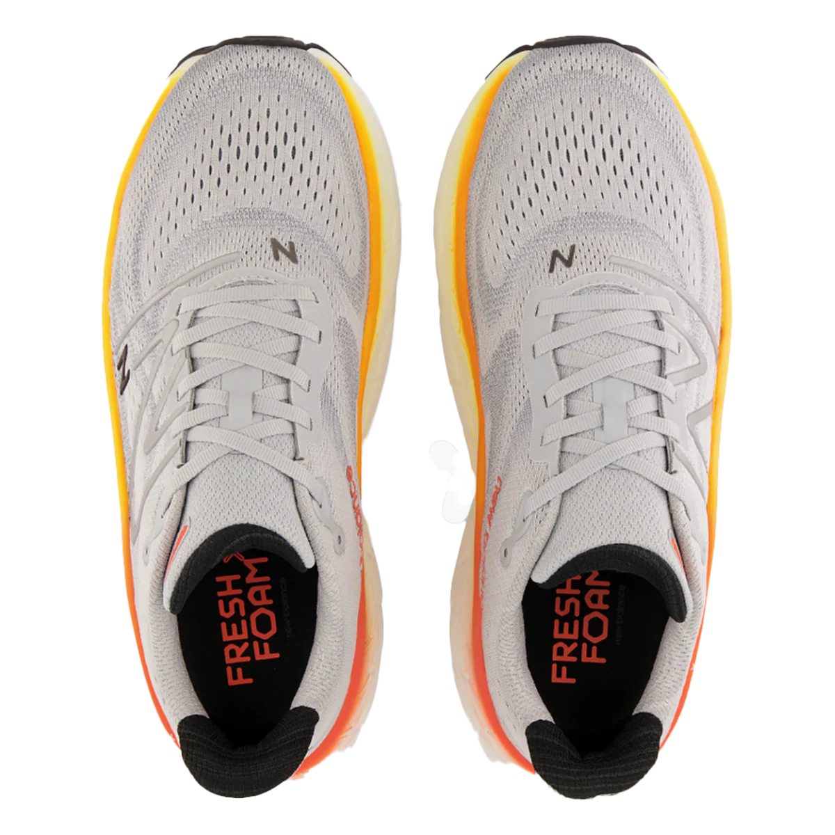 New Balance Fresh Foam X More V4 - Aluminum Grey - Neon Dragonfly - Hot Marigold - Image 3