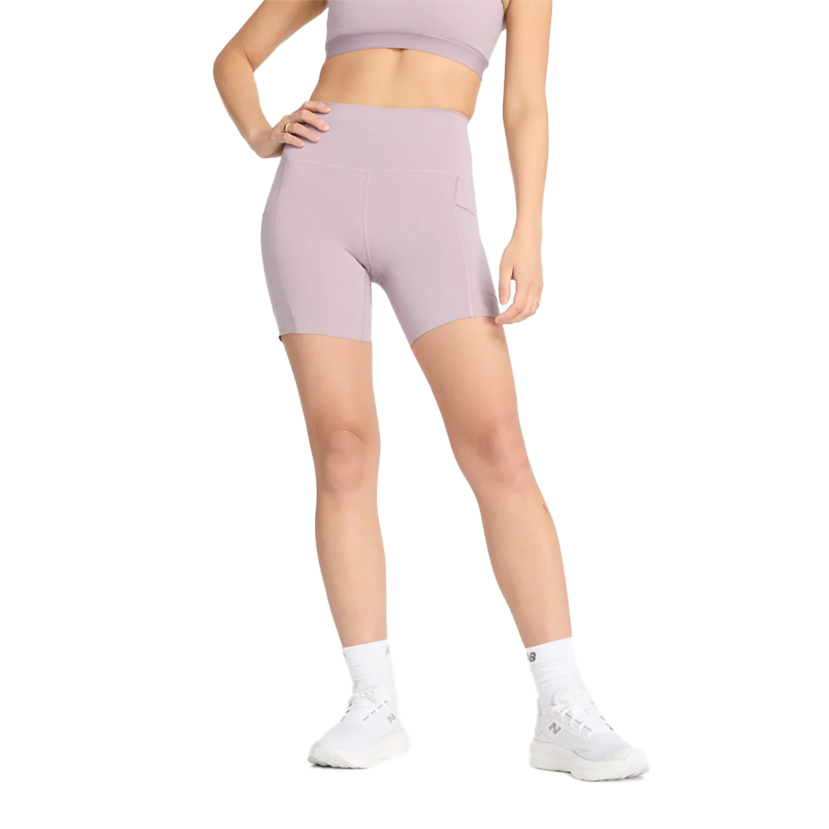 New Balance Sleek Pocket High Rise Short 6 - Image 13